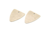 Silver Triangle Charm, 12 Antique Silver Plated Brass Triangle Charms With 1 Holes (18x16mm) n0676