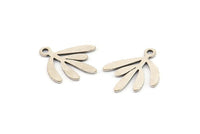Silver Leaf Charm, 12 Antique Silver Plated Brass Leaf Charms With 1 Loop, Charm Pendants (18x17x0.60mm) A3578 H0897