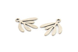 Silver Leaf Charm, 12 Antique Silver Plated Brass Leaf Charms With 1 Loop, Charm Pendants (18x17x0.60mm) A3578 H0897