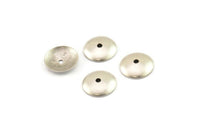 Silver Bead Cap, 50 Antique Silver Plated Brass Bead Caps (10mm) Brs 99 A0229