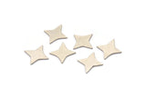 Silver Star Blank, 24 Antique Silver Plated Brass Star Shaped Blanks, Stamping Brass (13.5x10x0.60mm) A4317