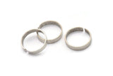 Silver Smooth Ring, 6 Antique Silver Plated Brass Adjustable Smooth Rings, Ring Settings (21x4mm) A2569