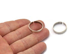 Silver Smooth Ring, 6 Antique Silver Plated Brass Adjustable Smooth Rings, Ring Settings (21x4mm) A2569