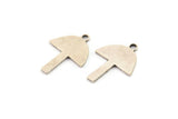 Silver Mushroom Charm, 8 Antique Silver Plated Brass Mushroom Charms With 1 Loop, Charm Pendants (20x16x1mm) A3288
