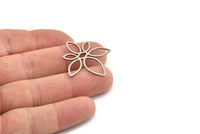 Steel Flower Charm, Stainless Steel Flower Charms, Charm Pendants, Findings (31.5x29x0.80mm) SMP1267 A3822