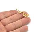 Brass Leaf Charm, 12 Raw Brass Leaf Charms With 1 Loop, Charm Earrings (36x13x0.80mm) SMP1234 A2971