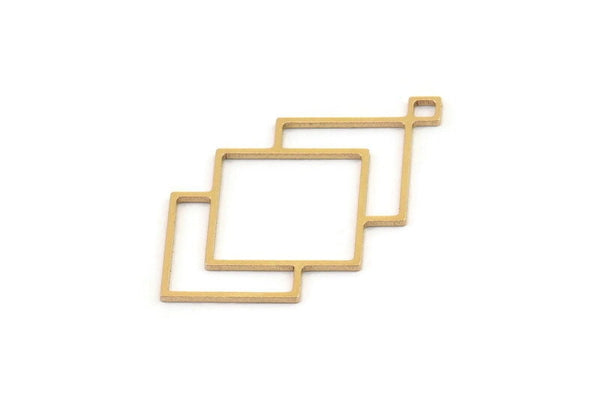 Brass Geometric Charm, 4 Raw Brass Earring Charms, Chevron Earrings With 1 Loop, Brass Findings (38x22x0.80mm) SMP1245