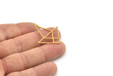 Brass Geometric Charm, 6 Raw Brass Earring Charms, Triangle Earrings With 1 Loop, Brass Findings (35x28x0.80mm) SMP1255