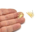Brass Sun Earring, 8 Raw Brass Sun Stud Earrings With 1 Hole (25x13x0.70mm) M01396 A3267