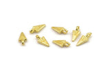 Brass Triangle Charm, Bracelet Findings, Bracelet Charms, Mini Spikes, Mini Triangle Charms, Bracelet And Necklace Findings (9x4mm) N2451