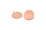 Copper Round Earring, 4 Raw Copper Stud Earrings (20x0.80mm) D0501 A5829