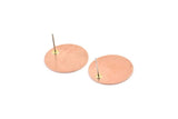 Copper Round Earring, 4 Raw Copper Stud Earrings (20x0.80mm) D0501 A5829