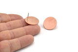 Copper Round Earring, 4 Raw Copper Stud Earrings (20x0.80mm) D0501 A5829
