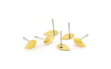 Brass Stud Earring, 12 Raw Brass Tiny Drop Shaped Stud Earrings (9x5x0.60mm) A5405