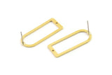 D Shape Earring - 6 Raw Brass D Shape Stud Earrings  (30x13x1mm) BS 1730 A6248