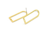 D Shape Earring - 6 Raw Brass D Shape Stud Earrings  (30x13x1mm) BS 1730 A6248