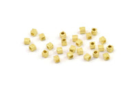 Brass Cube Beads, Raw Brass Spacer Cube Beads, Tiny Spacer Beads, Square Beads, Hammered Brass Cube Beads, Mini Cube Beads (2.5mm) N2485