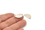 Semi Circle Charm, 8 Antique Silver Plated Brass Semi Circle Blanks, Moon Connectors (20x10x0.80mm) A0937