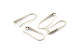 Silver Ear Hooks, 8 Antique Silver Plated Brass Earring Textured Wires, Earring Hooks (21x8mm) BS 1825