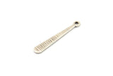 Silver Stick Charm, 24 Textured Antique Silver Plated Brass Stick Charms With 1 Hole, Findings (25x4x0.80mm) A1877
