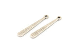 Silver Stick Charm, 24 Textured Antique Silver Plated Brass Stick Charms With 1 Hole, Findings (25x4x0.80mm) A1877