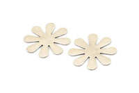 Silver Flower Blank, 2 Antique Silver Plated Brass Daisy Stamping Blanks, Flower Blanks (28x0.80mm) D0408--N0680