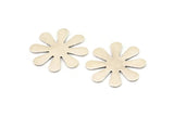 Silver Flower Blank, 2 Antique Silver Plated Brass Daisy Stamping Blanks, Flower Blanks (28x0.80mm) D0408--N0680
