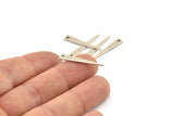Silver Triangle Charm, 24 Textured Antique Silver Plated Brass Tiny Triangle Charms With 1 Hole, Findings (26x4.5x0.80mm) M137