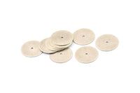 Silver Round Connector, 12 Antique Silver Plated Brass Round Discs, Middle Hole Connectors, Bead Caps, Findings (16mm) Brs 66 A0445