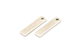 Tiny Rectangle Bar, 24 Antique Silver Plated Brass Rectangle Stamping Blanks with 1 Hole, Necklace Finding (20x5x0.80mm) U025