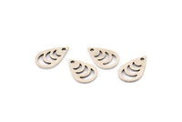 Silver Drop Charm, 24 Antique Silver Plated Brass Drop Charms With 1 Hole, Earrings, Findings (14x9x0.80mm) A4225