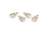 Silver Drop Charm, 24 Antique Silver Plated Brass Drop Charms With 1 Hole, Earrings, Findings (14x9x0.80mm) A4225