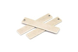 Silver Rectangle Bar, 6 Antique Silver Plated Brass Rectangle Charms With 1 Hole, Stamping Blanks (40x8x0.80mm) A0807