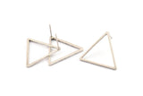 Silver Triangle Earring, 4 Antique Silver Plated Brass Triangle Stud Earrings (23x1.2mm) D0110 A1170