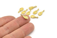 Brass Drop Charm, Bracelet Findings, Bracelet Charms, Patterned Drop Brass, Bracelet And Necklace Findings (13x6mm) N2448