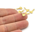 Brass Leaf Charm, Raw Brass Leaf Charms With 1 Loop, Charm Earrings, Bracelet Findings (13x8mm) N2454