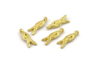 Brass Fish Charm, Bracelet Findings, Bracelet Charms, Mini Fish Charms, Bracelet And Necklace Findings, Brass Fish (13x4mm) N2477