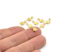 Brass Star Charm, Raw Brass Star Charms With 1 Loop, Bracelet Charms (10x7x1.5mm) N2443