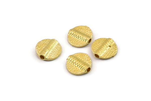 Brass Spacer Beads, Raw Brass Spacer Beads, Hammered Round Brass Spacer Beads (9mm) N2483