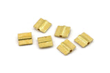 Brass Spacer Beads, Raw Brass Spacer Beads, Hammered Square Brass Spacer Beads (9mm) N2472