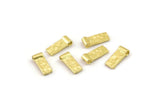 Brass Spacer Beads, Raw Brass Spacer Beads, Hammered Rectangle Brass Spacer Beads (8x3mm) N2479