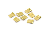Brass Spacer Beads, Raw Brass Spacer Beads, Hammered Rectangle Brass Spacer Beads (8x6mm) N2469