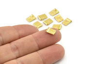 Brass Spacer Beads, Raw Brass Spacer Beads, Hammered Rectangle Brass Spacer Beads (8x6mm) N2469