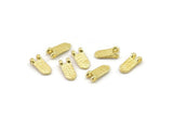 Brass Spacer Beads, Raw Brass Spacer Beads, Hammered Rectangle Brass Spacer Beads (8x3mm) N2474