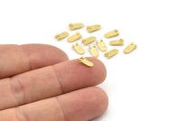 Brass Spacer Beads, Raw Brass Spacer Beads, Hammered Rectangle Brass Spacer Beads (8x3mm) N2474