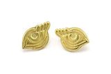 Brass Eye Earring, Raw Brass Eye Stud Earrings (22x14x1.5mm) N2514