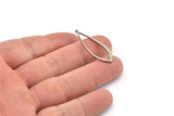 Steel Drop Charm, Stainless Steel Drop Charms With 1 Loop, Earrings, Pendants, Findings (37x13x0.80mm) SMP1274