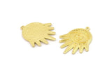 Brass Eye Charm, Hammered Raw Brass Eye Charms With 1 Loop, Eye Pendants (28x24x1.5mm) N2520