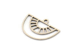 Semi Circle Charm, 24 Antique Silver Plated Brass Semi Circle Charms With 1 Loop, Pendant Charms (12.5x18x0.60mm) A4292