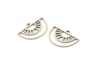 Semi Circle Charm, 24 Antique Silver Plated Brass Semi Circle Charms With 1 Loop, Pendant Charms (12.5x18x0.60mm) A4292
